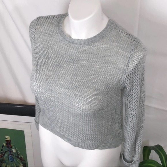 Aqua Sweaters - Aqua Crop Sweater | Women XL | Gray